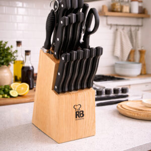 Couteaux cuisine professionnel bloc 15 pièces