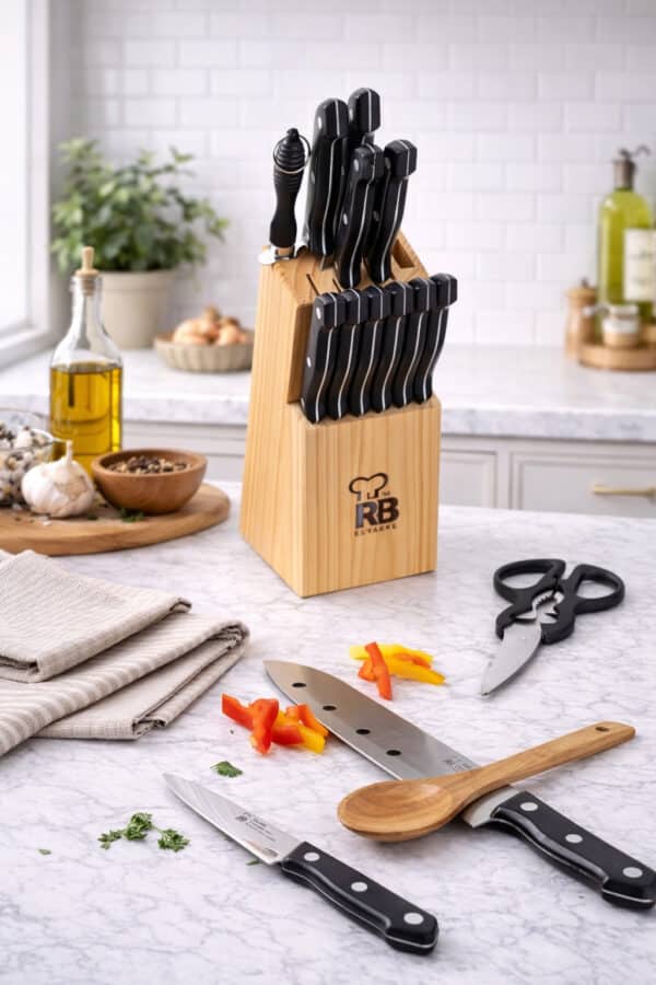 Couteaux cuisine professionnel bloc 15 pièces – Image 2