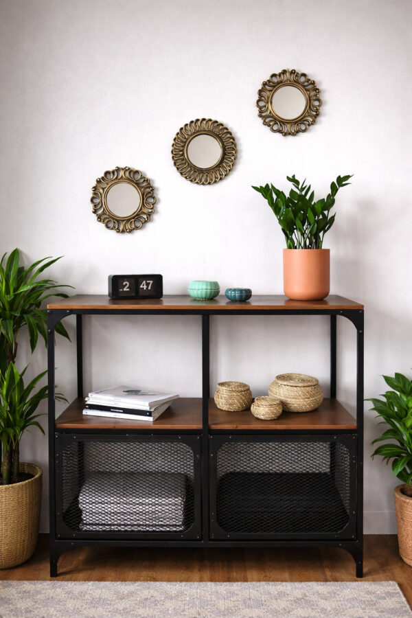 Miroir Murale Doré Vintage 3 Pièces – Image 3