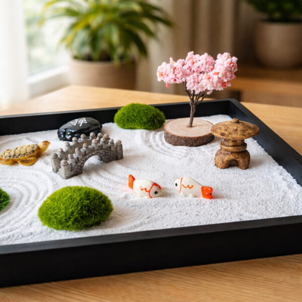 Jardin zen en bois noir – Image 3