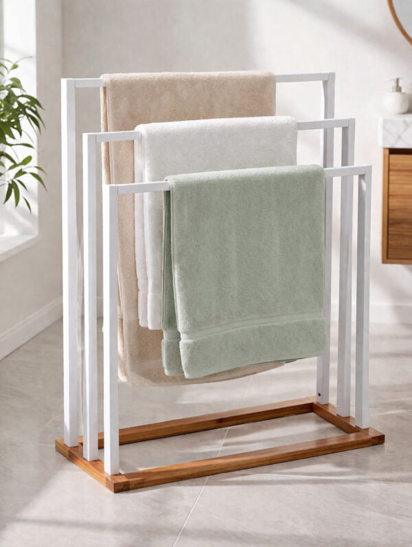 Porte-Serviettes sur Pieds naturéo Blanc – Image 3