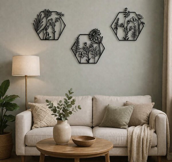 Lot de 3 sculptures murales fer forgé – Image 3