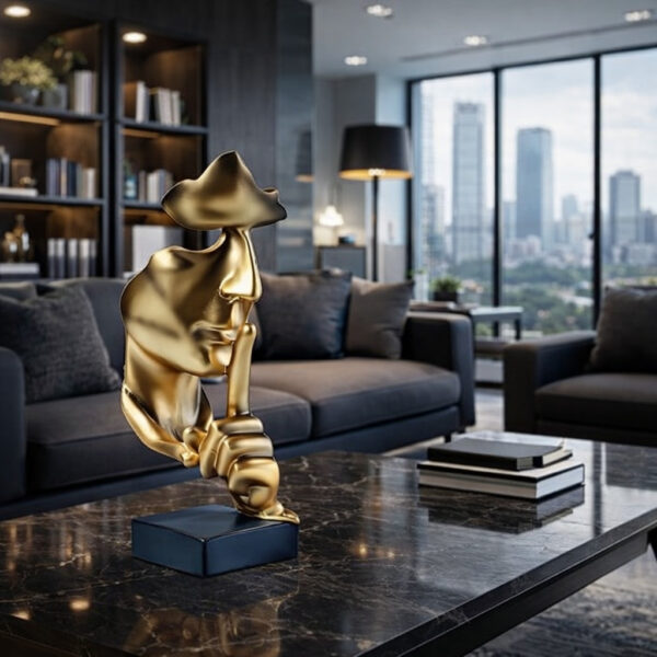 Silence is Golden sculpture dorée – Image 2