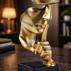 Silence is Golden sculpture dorée