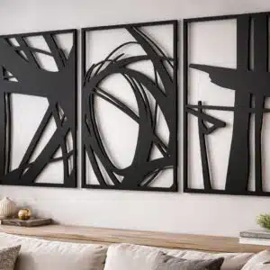 Lot de 3 sculptures murales fer forgé contemporain