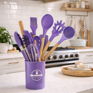 Lot de 12 ustensiles de cuisine en silicone