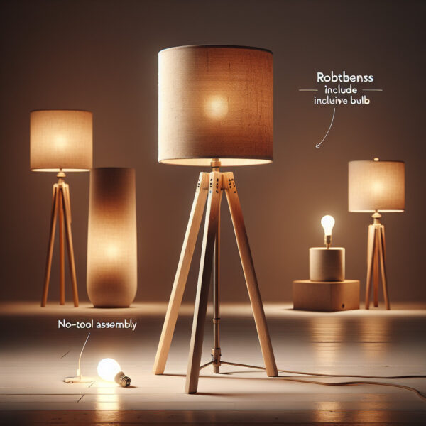 OUTON Lampadaire Trépied avec Étagères