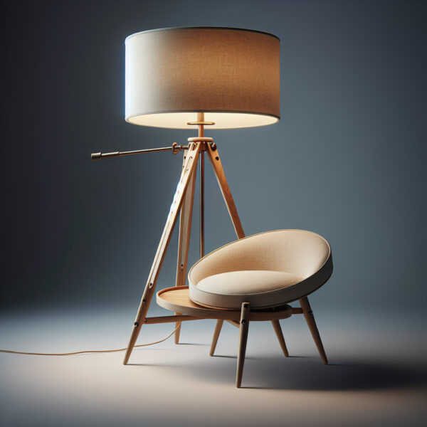 OUTON Lampadaire Trépied avec Étagères