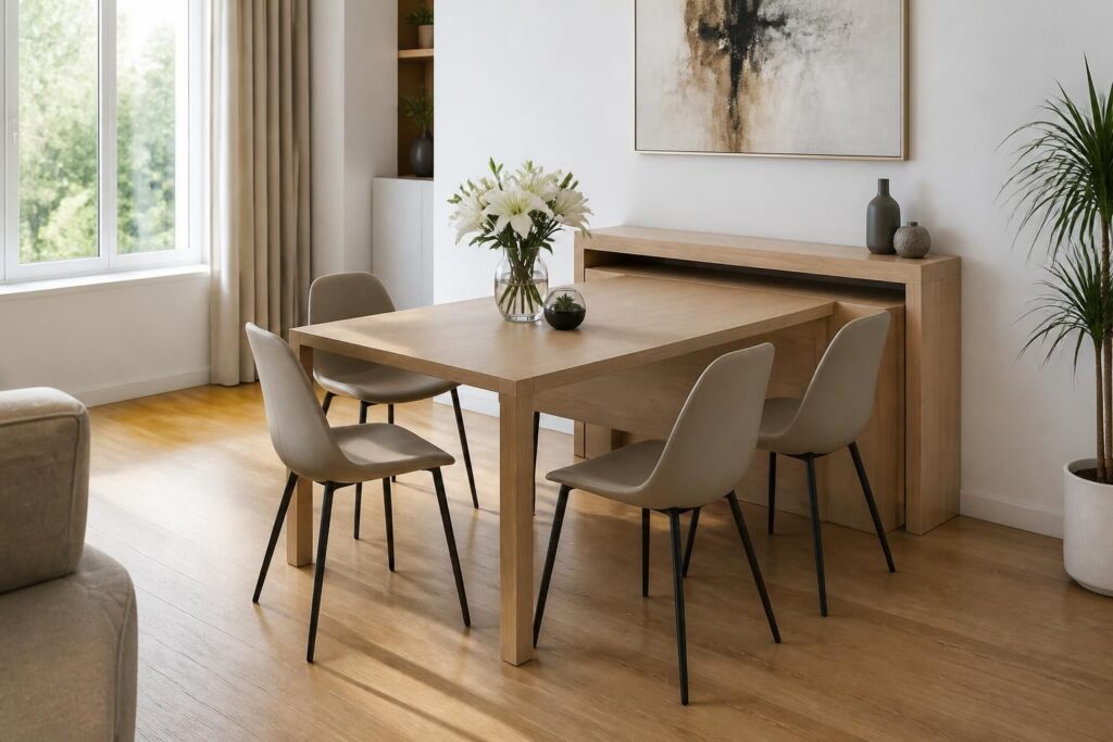 découvrez les avantages de la console extensible, une solution pratique et astucieuse pour économiser de l'espace tout en facilitant les repas occasionnels.