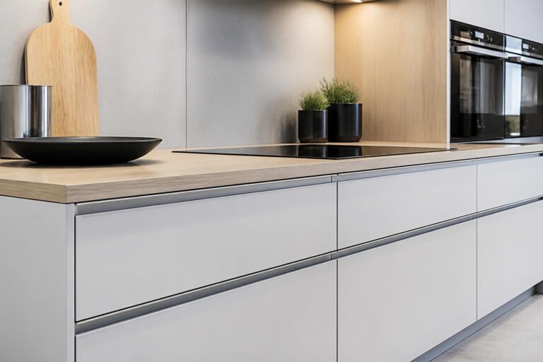 découvrez comment la pureté des lignes de votre cuisine dépend du choix des poignées profilées, alliant esthétique et fonctionnalité pour un design épuré.
