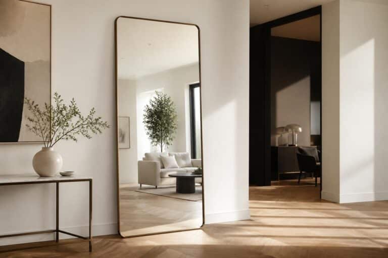 découvrez comment un miroir en pied peut agrandir visuellement votre pièce en reflétant la lumière et en créant une impression d'espace plus vaste.