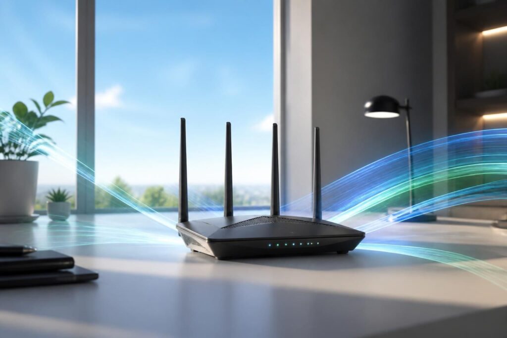 améliorez la stabilité de votre connexion internet avec un routeur wi-fi 6 performant, conçu pour offrir une connexion rapide et fiable dans toute votre maison ou bureau.