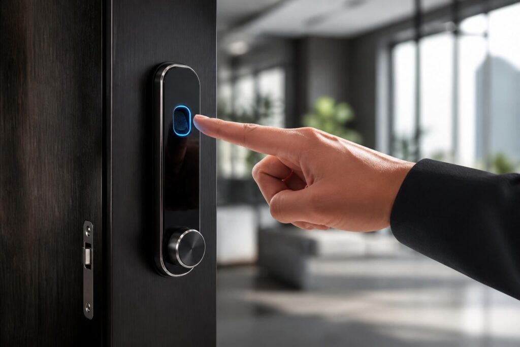 découvrez comment la serrure connectée biométrique révolutionne l'accès sécurisé en éliminant le besoin de clés physiques, alliant praticité et haute technologie pour une protection optimale.