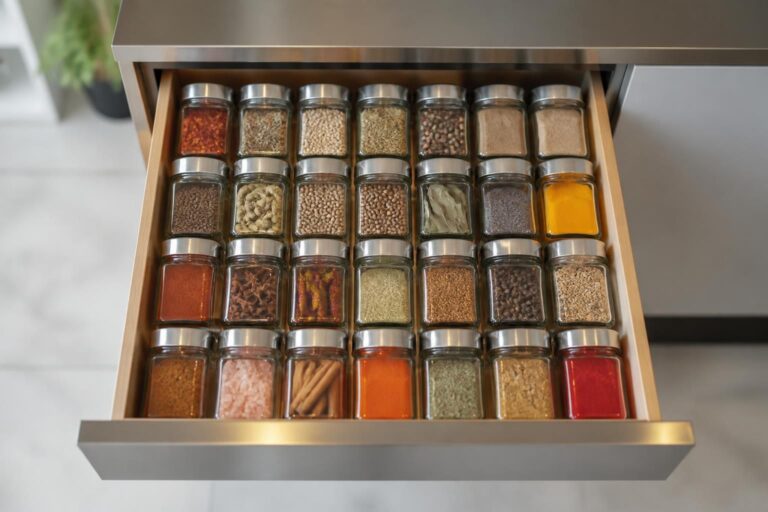 découvrez les avantages d'associer un tiroir à épices à un système de repérage rapide des condiments pour une organisation optimisée et un accès facile en cuisine.