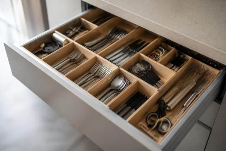 découvrez comment un range-couverts modulable peut optimiser l'organisation logique de vos tiroirs, facilitant l'accès et le rangement de vos ustensiles de cuisine.