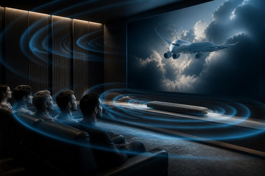 découvrez comment une liaison directe entre votre barre de son dolby atmos et votre système crée une immersion sonore optimale pour des séances cinéma exceptionnelles.