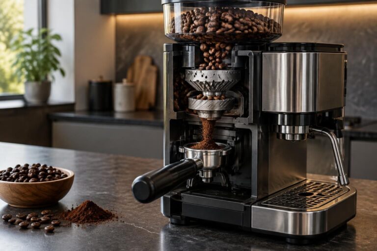 découvrez comment une machine à expresso avec broyeur transforme les grains fraîchement moulus en café riche en arômes, tasse après tasse.