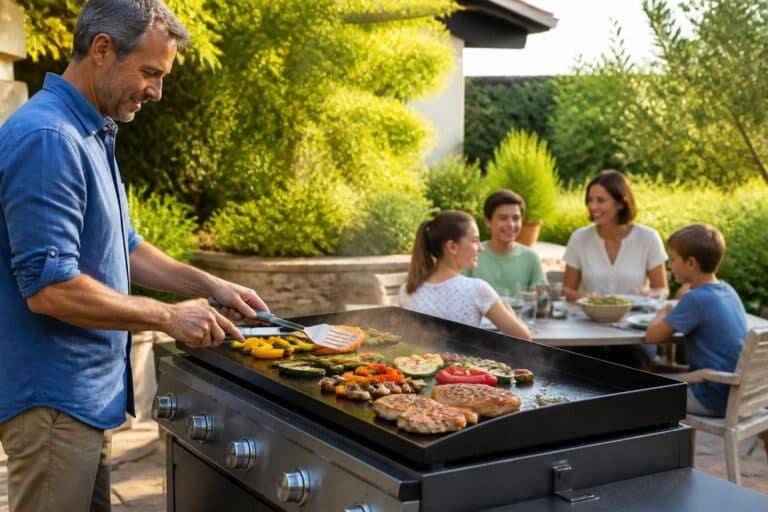 découvrez la cuisson saine en extérieur grâce à la liaison directe entre la plancha au gaz et des ingrédients frais pour des repas savoureux et équilibrés.