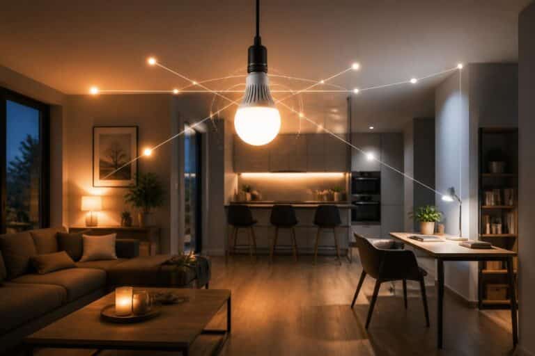 découvrez comment une liaison directe entre une ampoule connectée à intensité variable et un système d’adaptation d’éclairage permet d’ajuster la lumière selon votre activité pour un confort optimal.