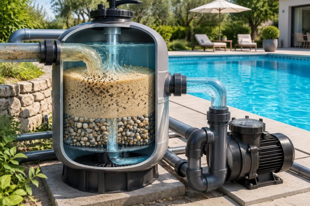 découvrez le rôle du filtre à sable dans la purification mécanique de l’eau de baignade et les facteurs qui influencent son efficacité.