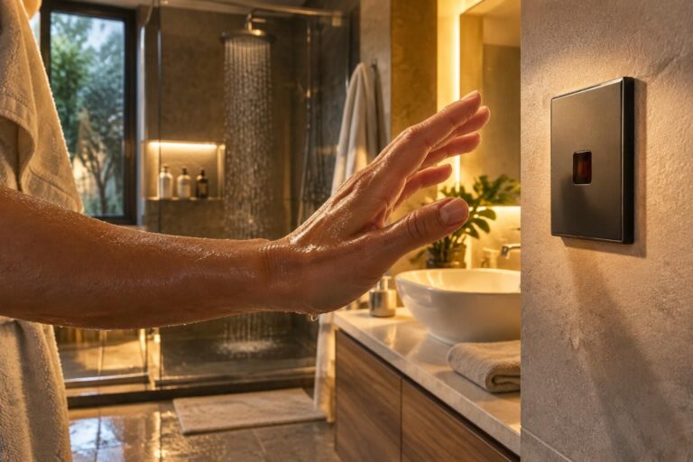 découvrez comment un interrupteur infrarouge permet d’allumer sans contact, même avec les mains mouillées, pour plus d’hygiène et de praticité.