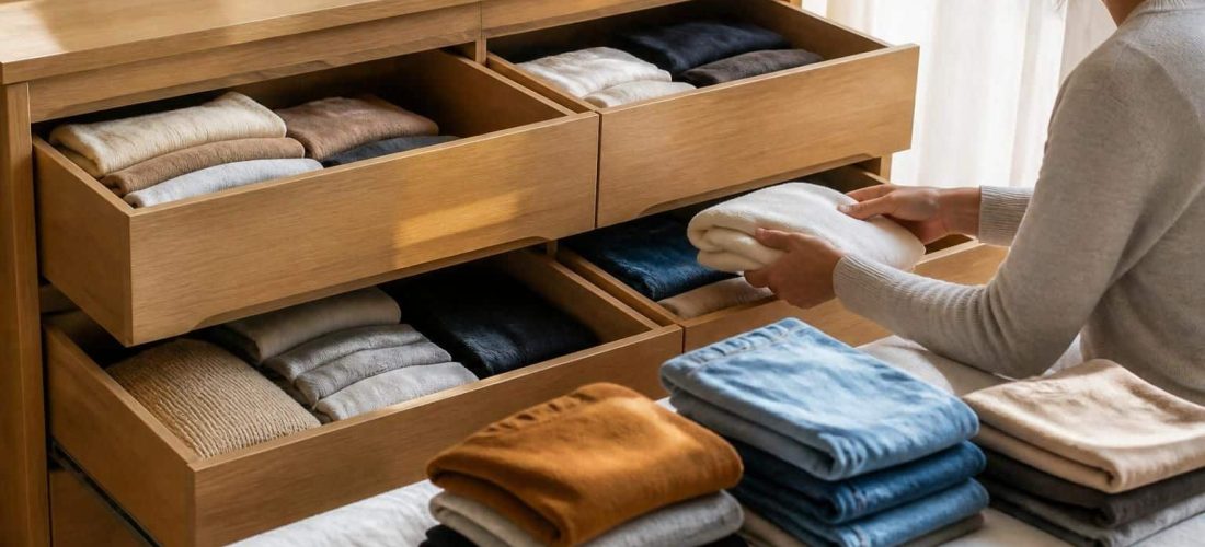 découvrez comment une commode à tiroirs optimise le tri et le rangement des vêtements pliés pour un espace organisé et fonctionnel.