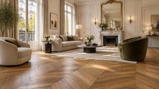 découvrez comment le parquet à chevrons apporte chaleur, caractère et élégance classique haussmannienne à votre intérieur.