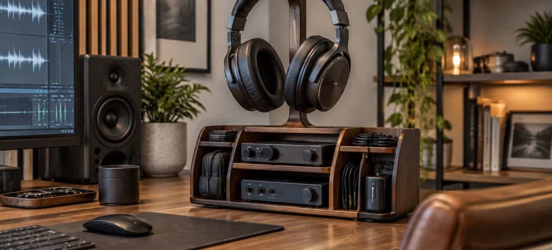 découvrez comment associer un support pour casque et un rangement pour matériel audio afin de garder votre espace organisé, pratique et élégant.