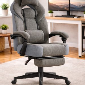 Chaise ergonomique moderne dans bureau lumineux