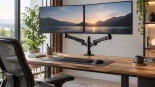 découvrez comment un bras pour double écran améliore l’alignement des moniteurs, optimise votre espace de travail et favorise une posture plus confortable.