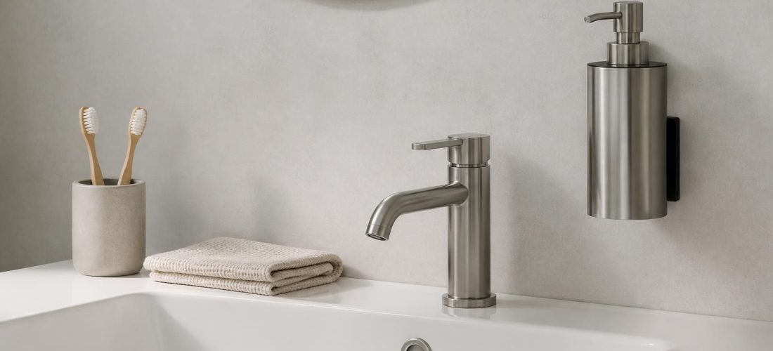 découvrez comment un distributeur de savon mural peut optimiser l'espace en réduisant le désordre sur le rebord du lavabo, pour une salle de bain plus organisée et esthétique.