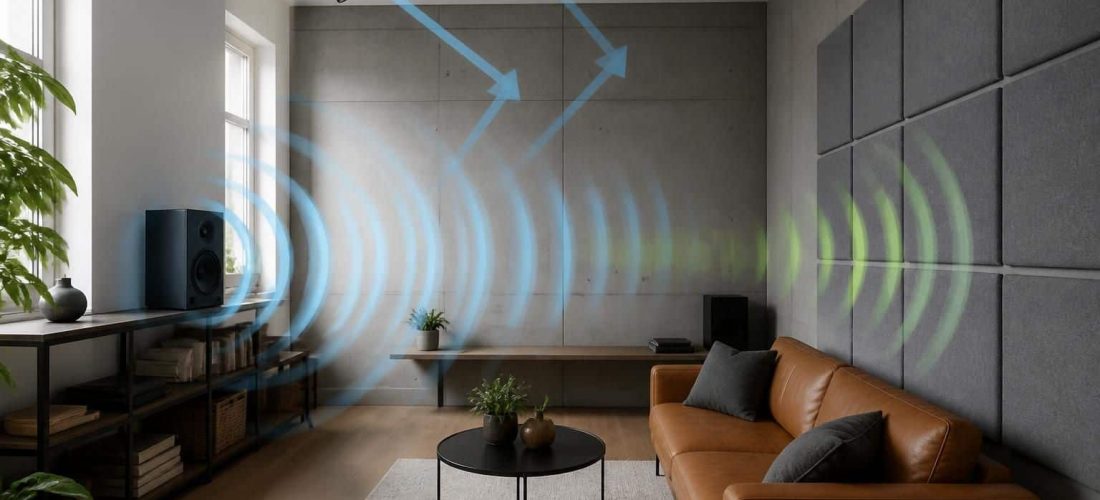 découvrez comment un panneau acoustique améliore l'absorption des échos dans une pièce pour un meilleur confort sonore et une ambiance plus agréable.
