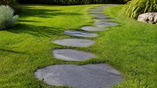 découvrez comment les pas japonais en ardoise favorisent un guidage naturel à travers la pelouse, alliant esthétique et fonctionnalité pour un jardin harmonieux.