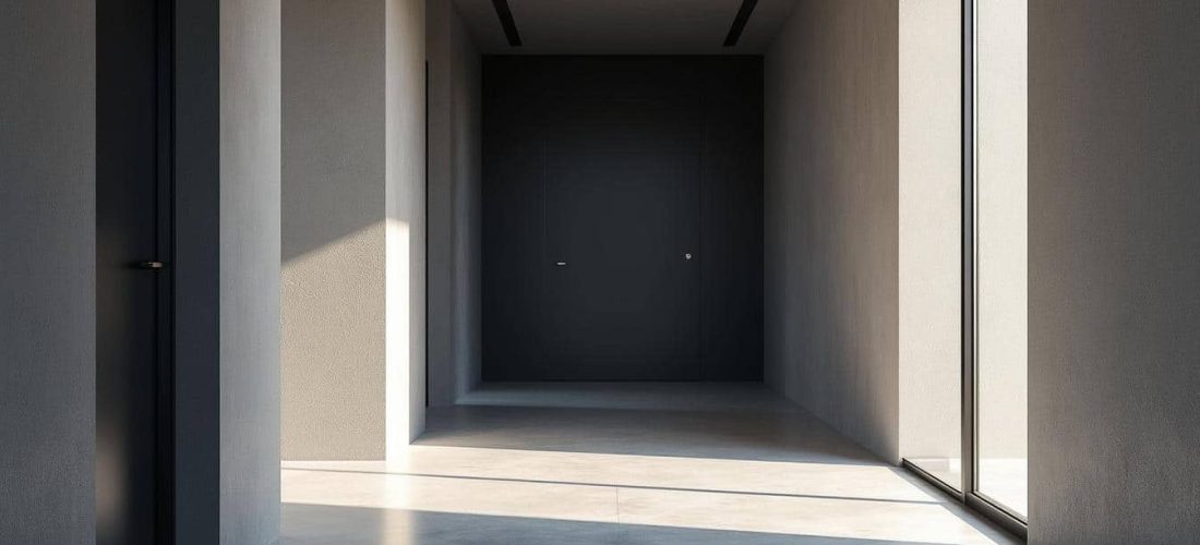 découvrez comment corriger l'effet couloir des entrées étroites grâce à la peinture du mur du fond en teinte sombre pour un espace visuellement plus large et accueillant.