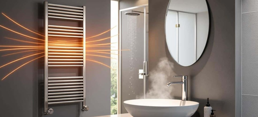 découvrez comment le sèche-serviettes soufflant assure une diffusion homogène de la chaleur dans votre salle d'eau pour un confort optimal et une température agréable.