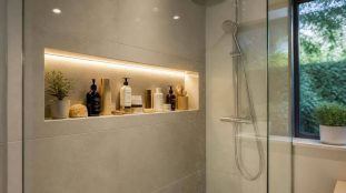 découvrez comment la niche murale encastrée optimise le rangement intégré des produits de douche, alliant praticité et design élégant dans votre salle de bain.