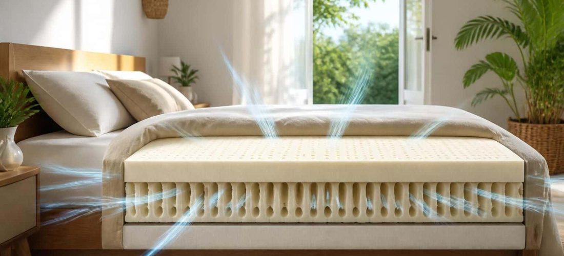 découvrez comment un matelas en latex naturel améliore la ventilation naturelle de votre literie, assurant un sommeil frais et sain.