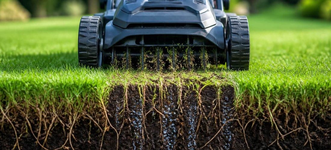 découvrez comment le scarificateur électrique améliore l'oxygénation en profondeur du gazon, favorisant une pelouse saine et résistante.