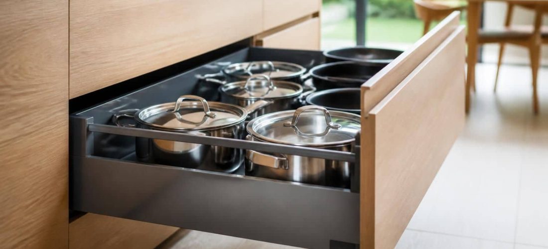 découvrez comment un tiroir casserolier améliore l'accessibilité aux ustensiles lourds, facilitant leur manipulation et optimisant l'organisation de votre cuisine.