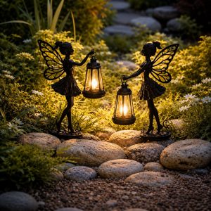 Lanternes de fées dans le jardin