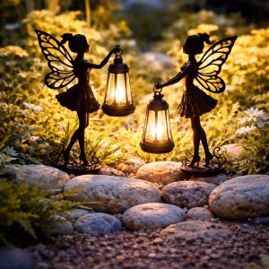 Lanternes de fées dans le jardin