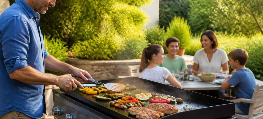 découvrez la cuisson saine en extérieur grâce à la liaison directe entre la plancha au gaz et des ingrédients frais pour des repas savoureux et équilibrés.