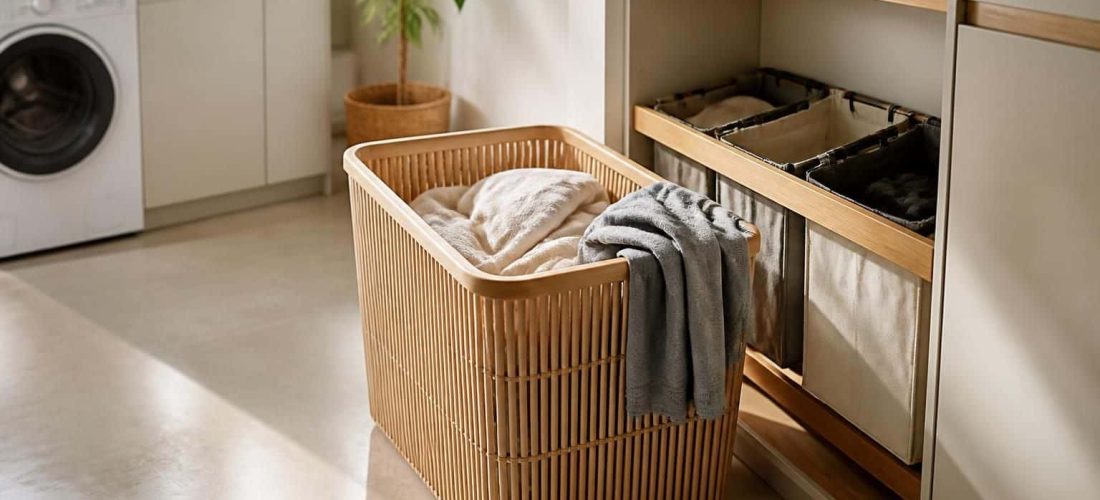 découvrez la liaison directe entre le panier à linge en bambou et le tri discret des vêtements sales pour une organisation élégante et pratique de votre linge.