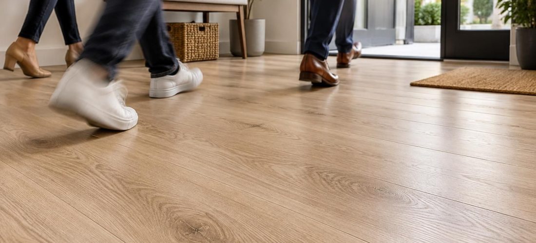 découvrez comment un sol stratifié effet chêne résiste aux passages fréquents et aux rayures pour préserver son aspect au quotidien.