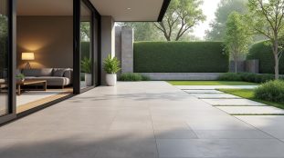 découvrez comment créer une transition visuelle fluide entre l'intérieur et l'extérieur grâce à la continuité du dallage, pour un espace harmonieux et intégré.