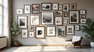 découvrez comment sublimer la hauteur de vos murs grâce à une accumulation harmonieuse de cadres hétéroclites, alliant style et originalité pour un intérieur unique.